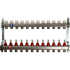 STOUT SMS 0917 000012 Коллектор из нержавеющей стали с расходомерами 12 выходов