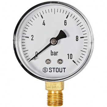 STOUT SIM-1010-631008 Манометр радиальный 0-10 бар, корпус 63мм, 1/4