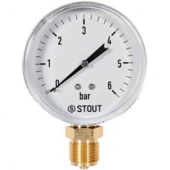 STOUT SIM-1010-800615 Манометр радиальный 0-6 бар, корпус 80мм, 1/2