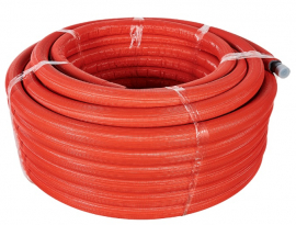 STOUT PE-Xa/EVOH 32х4,4 (бухта 50м) серая в теплоизоляции (красная) Труба из сшитого полиэтилена с кислородным слоем, универсальная