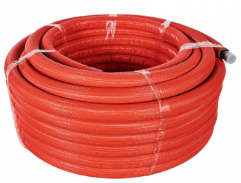 STOUT PE-Xa/EVOH 32х4,4 (бухта 50м) серая в теплоизоляции (красная) Труба из сшитого полиэтилена с кислородным слоем, универсальная