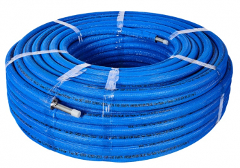 STOUT PE-Xa/EVOH 16х2,2 (бухта 100м) серая в теплоизоляции (синяя) Труба из сшитого полиэтилена с кислородным слоем, универсальная