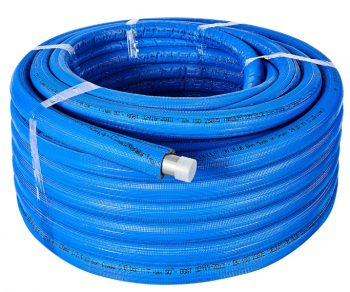 STOUT PE-Xa/EVOH 32х4,4 (бухта 50м) серая в теплоизоляции (синяя) Труба из сшитого полиэтилена с кислородным слоем, универсальная