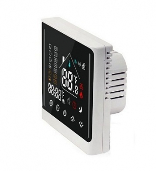 STOUT STE-3002 Терморегулятор теплого пола 16А, белый (TFT-дисплей, датчик NTC 10К 3м)