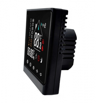 STOUT STE-3002 Терморегулятор теплого пола 16А, черный (TFT-дисплей, датчик NTC 10К 3м)