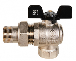 STOUT Кран шаровой полнопроходной угловой с накидной гайкой (американка) 3/4