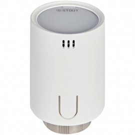 STOUT STE-2070-703011 (ЖК-дисплей, белая) Умная термостатическая головка Zigbee