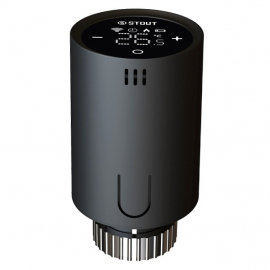 STOUT STE-2070-703011 (ЖК-дисплей, черная) Умная термостатическая головка Zigbee