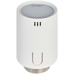 STOUT STE-2070-703011 (ЖК-дисплей, белая) Умная термостатическая головка Zigbee