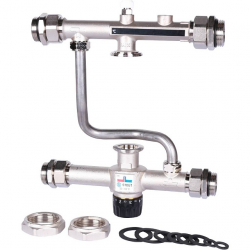 STOUT SDG-0120-007000 Насосно-смесительный узел с термостатическим клапаном 30-60°C, ЖК-термометром, без насоса