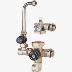 STOUT SDG-0120-002000 Насосно-смесительный узел с 4-ходовым термостатическим клапаном 30-60°С и байпасом, без насоса