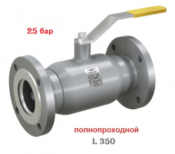 LD КШ.Ц.Ф.100.025.П/П.02 (полнопроходной, сталь 20, L350) Кран шаровой фланцевый Ду100 Ру25, с рукояткой