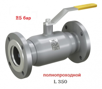 LD КШ.Ц.Ф.100.025.П/П.02 (полнопроходной, сталь 20, L350) Кран шаровой фланцевый Ду100 Ру25, с рукояткой