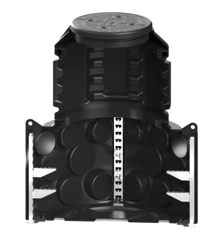 RUWEL КН 1000/1400 с крышкой D560 Колодец связи пластиковый с кабельными стойками (без полок)