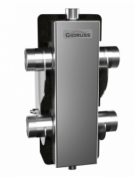GIDRUSS GRSS-80-32.EPP (нерж., до 80 кВт) Гидрострелка (гидравлический разделитель) G 1 1/4, корпус 80х80x2 ст.08Х18Н10, EPP-термоизоляция
