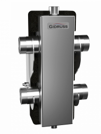 GIDRUSS GRSS-80-32.EPP (нерж., до 80 кВт) Гидрострелка (гидравлический разделитель) G 1 1/4, корпус 80х80x2 ст.08Х18Н10, EPP-термоизоляция