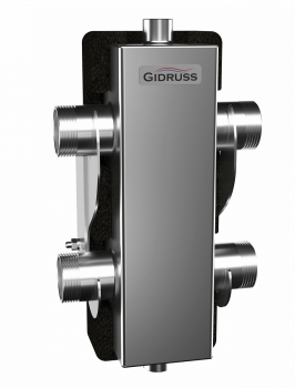 GIDRUSS GRSS-80-32.EPP (нерж., до 80 кВт) Гидрострелка (гидравлический разделитель) G 1 1/4, корпус 80х80x2 ст.08Х18Н10, EPP-термоизоляция